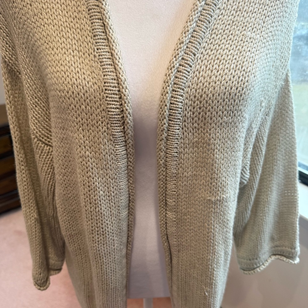 3/$25 Magaschoni Tan Open-Front Cardigan with Relaxed Fit Size M - Picture 5 of 13